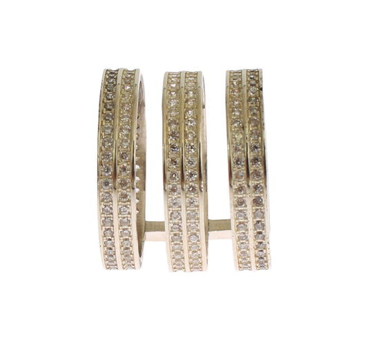 Nialaya Authentic Womens Clear CZ 925 Sterling Silver Ring