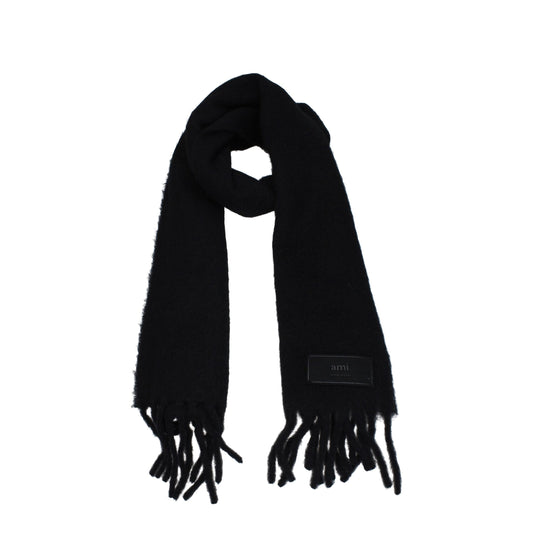 Ami Paris Black Leather Scarves