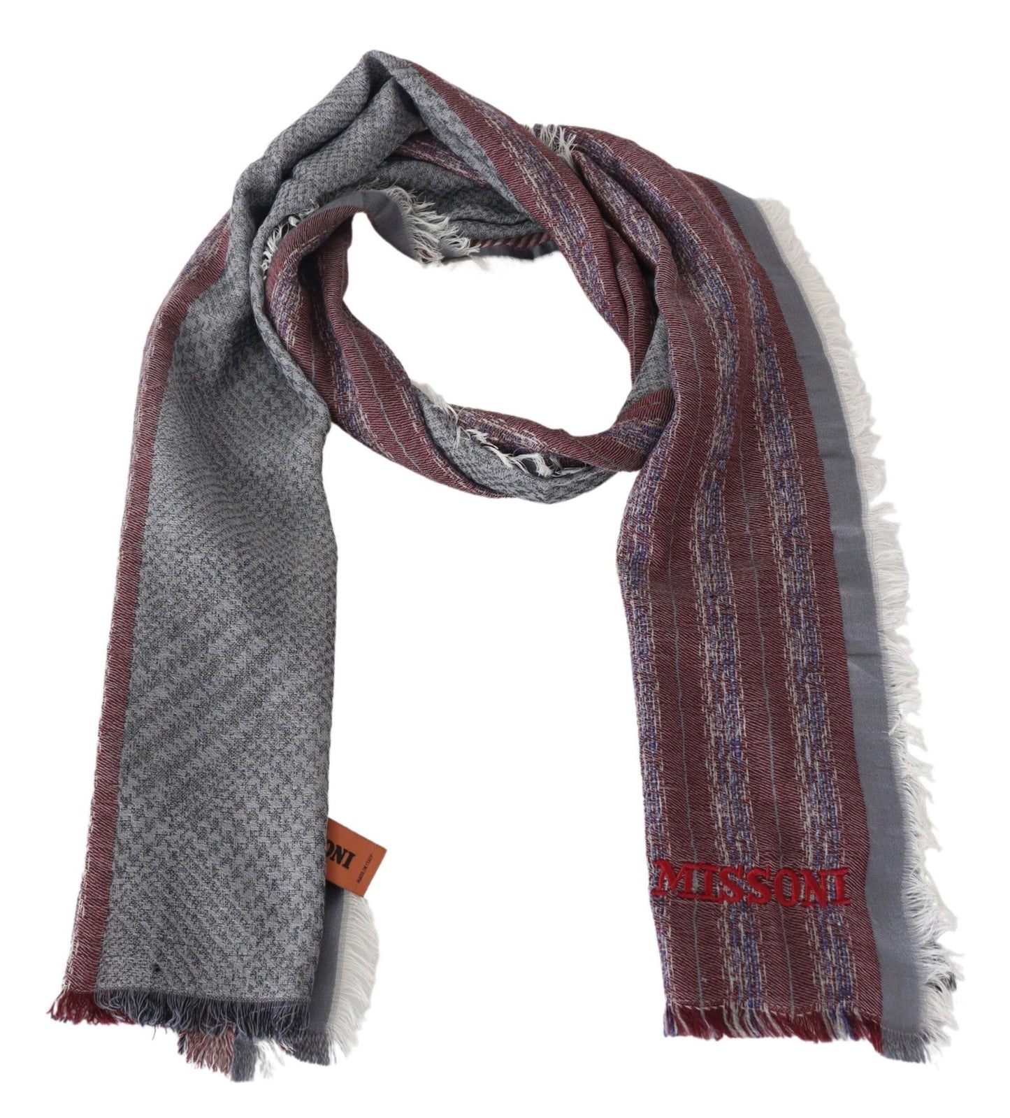 Missoni Multicolor Wool Striped Unisex Neck Wrap Shawl Scarf