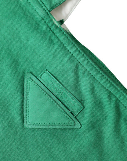 Prada Green Jersey Fabric Logo Shoulder Shopping Tote Shopping Bag