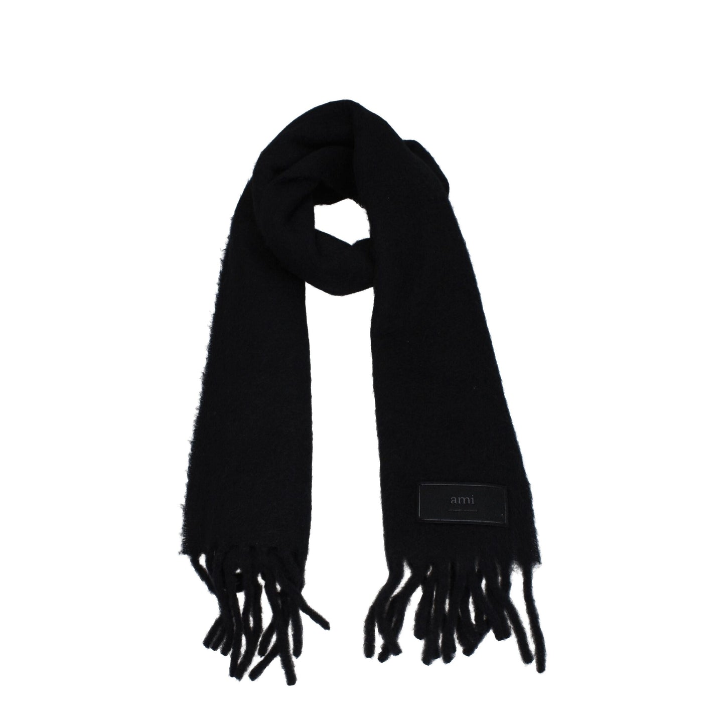 Ami Paris Black Leather Scarves