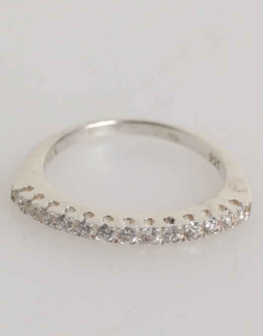 Nialaya Sterling Silver 925 Band Pave CZ Crystal Eternity Ring