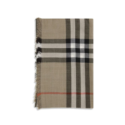 Burberry Check Reversible Wool and Silk Scarf